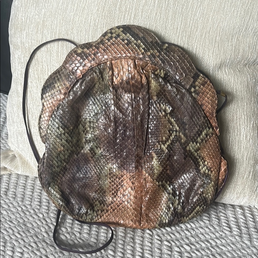 Elegant Brown and Tan Clutch with Wristlet